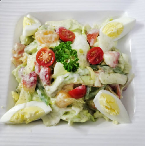 Summer Cool Avocado Shrimps and Chicken Salad by Chef Nita Nagaraj